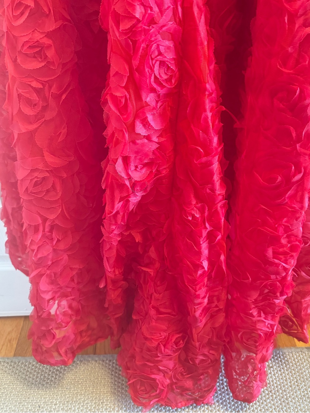 Eloquii 3D Red Floral Appliqué Maxi Dress - Picture 2 of 9